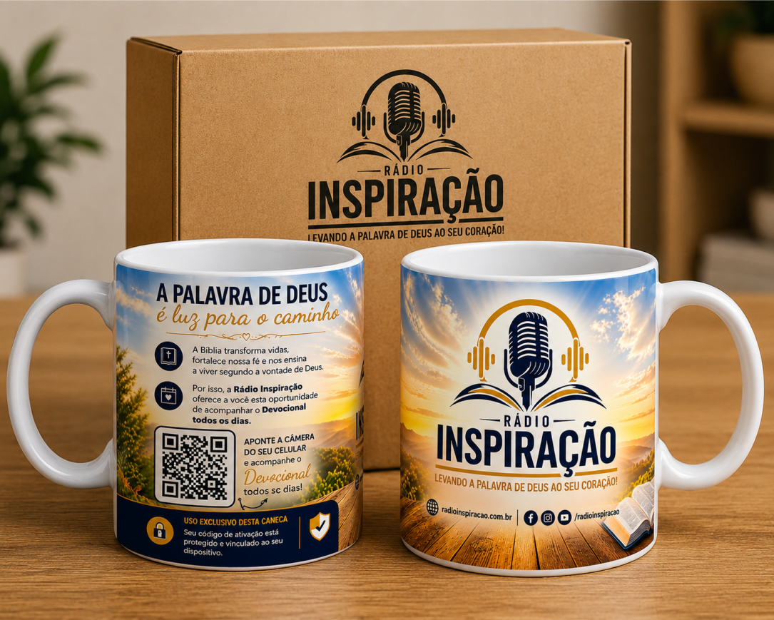 Kit com 02 Canecas Interativas Devocionais